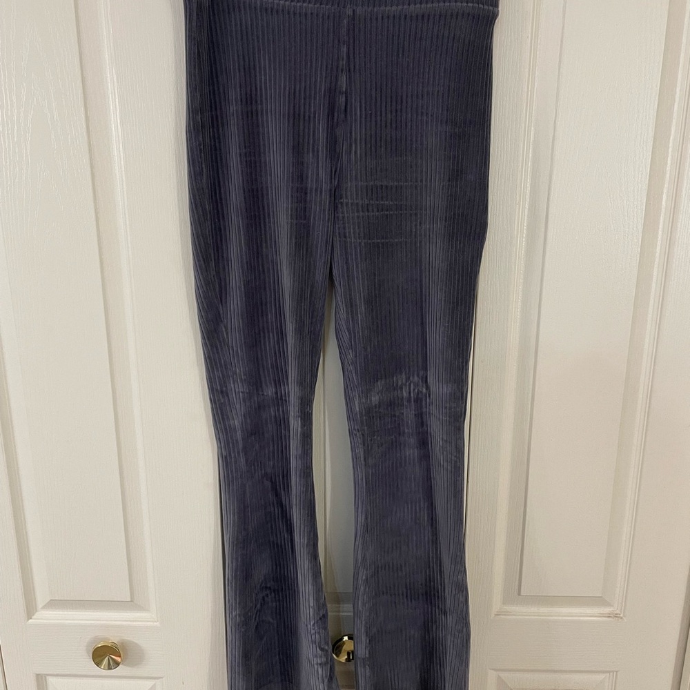 Aerie Gray Corduroy Flare Pants